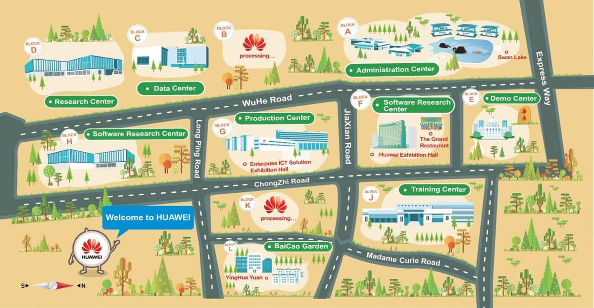 mapa de huawei Shenzhen 