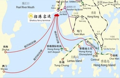 mapa de shekou de ferry terminal