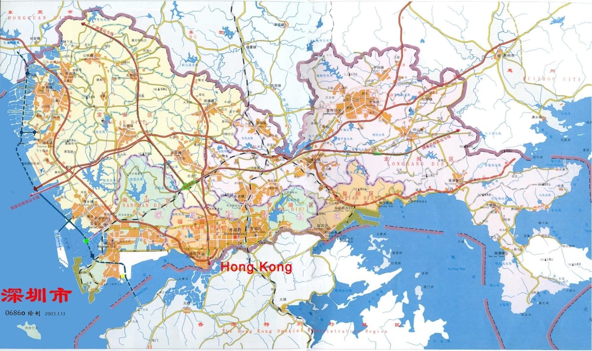 mapa de Shenzhen China ems
