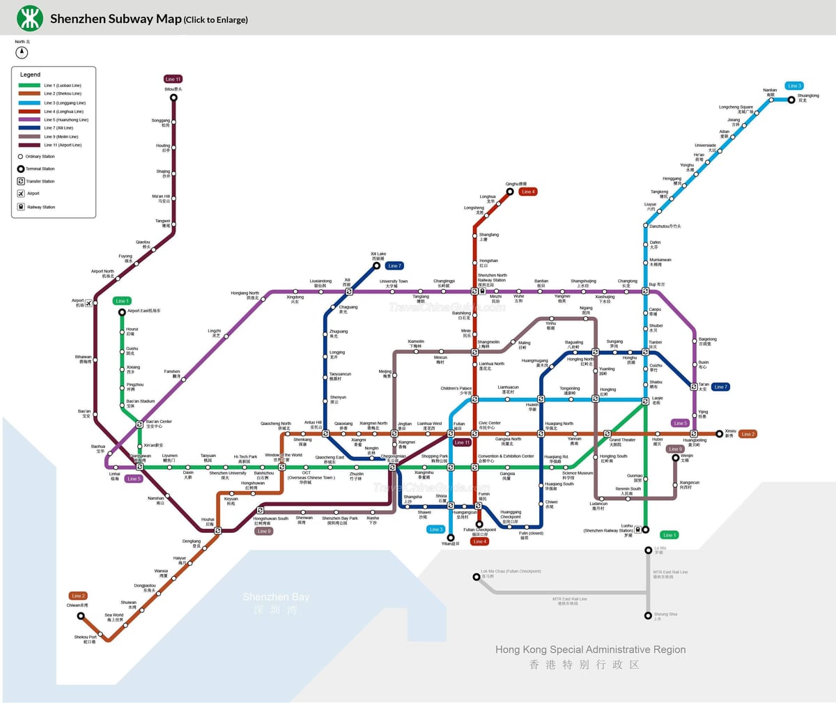 Shenzhen estación de tren mapa