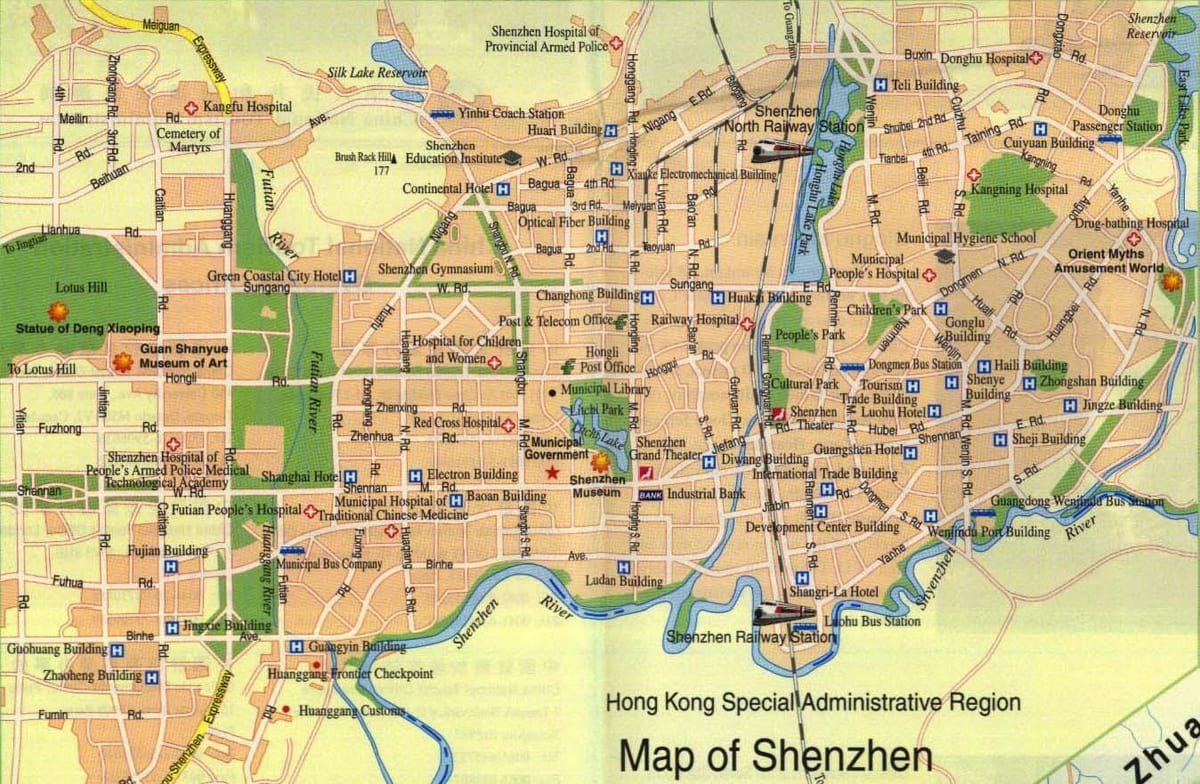 mapa de Shenzhen cidade