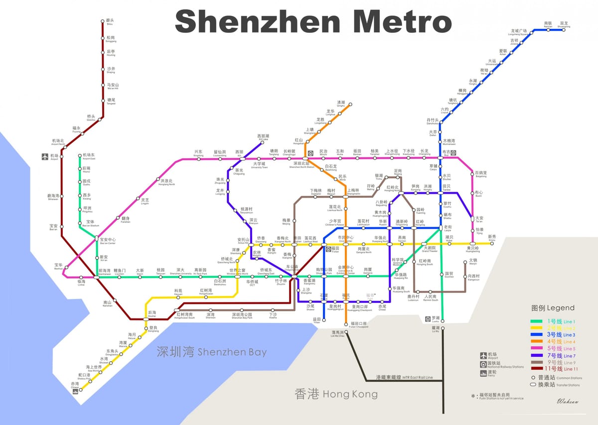 Shenzhen metro mapa 2016