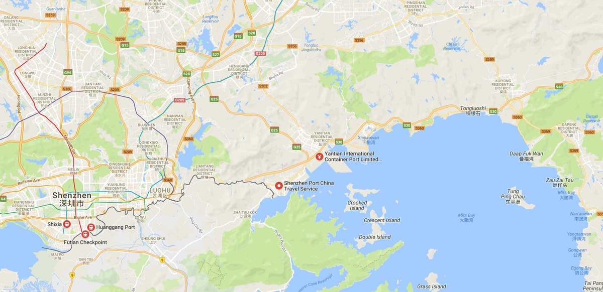 shekou porto mapa