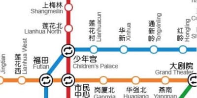 Mapa de Shenzhen estación do norte
